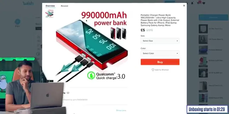 Wish 20 million mAh power bank