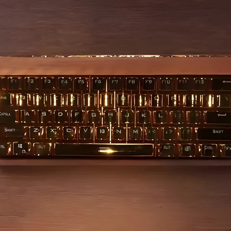 $2,000 Gold and Padauk Wood Handmade Keyboard