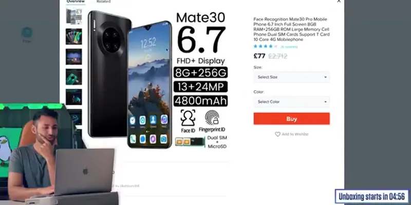 Fake Huawei Mate 30 (Wish clone)